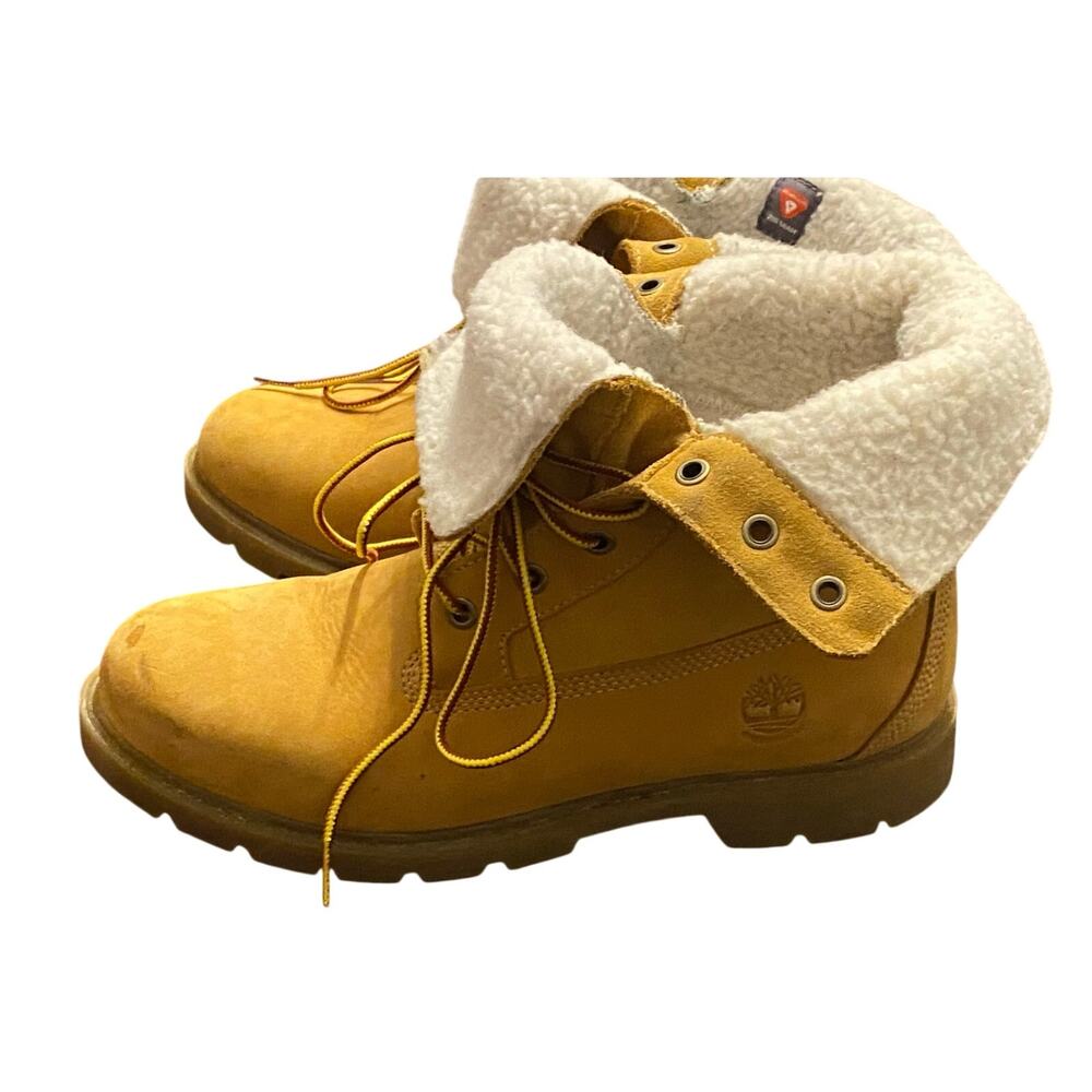 Timberland Teddy Roll Top PrimaLoft Waterproof Boots Wheat Women’s 9 Utility - Picture 2 of 11